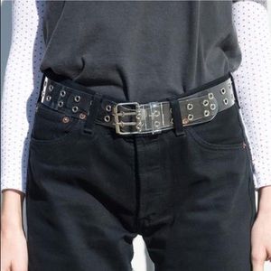 Brandy Melville Clear and Silver Grommet Belt